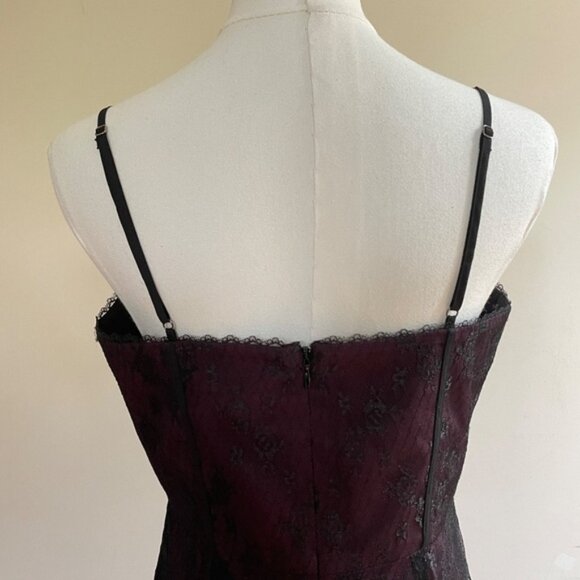 Fairy Grunge Lace Slip Dress Womens sz 8 Midi Sheer Overlay Y2K Whimsigoth BCB - Picture 8 of 12